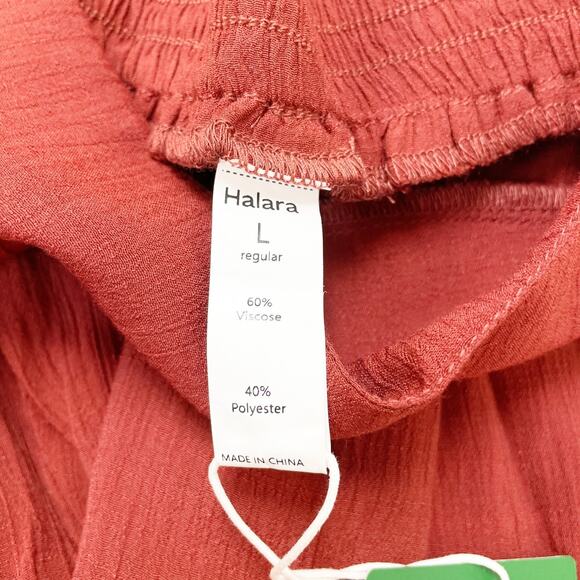 Halara Women's Rust High Waisted Pocket Barrel Leg Casual Joggers Size L - Picture 3 of 4